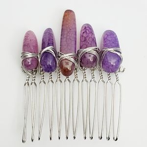 Purple Dragons Vein Crystal Boho Bridal